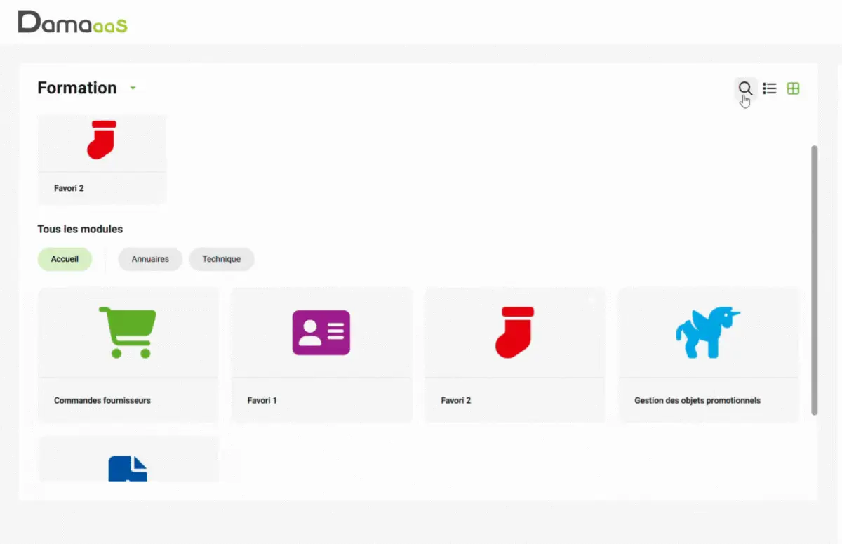 Capture DAMAaaS recherche module